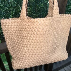 Braided Tote Bag in Light Beige - Women's Everyday Carryall
